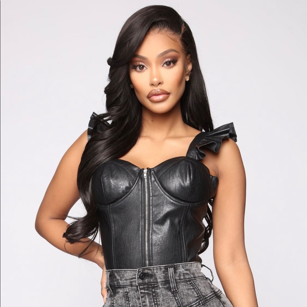 PU leather top from fashion nova